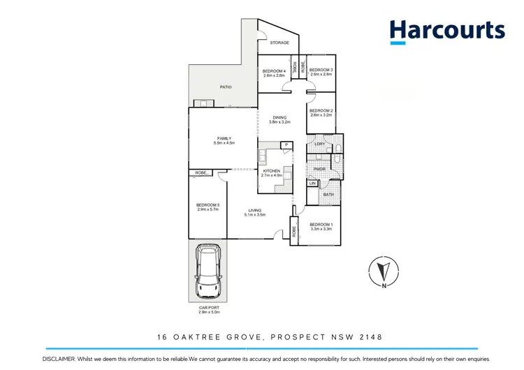 Floorplan of Homely house listing, 16 Oaktree Grove, Prospect NSW 2148
