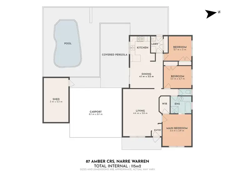 Floorplan of Homely house listing, 87 Amber Crescent, Narre Warren VIC 3805