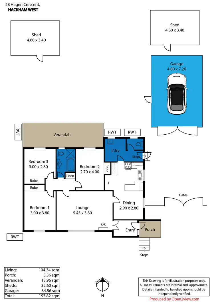 Floorplan of Homely house listing, 28 Hagen Crescent, Hackham West SA 5163