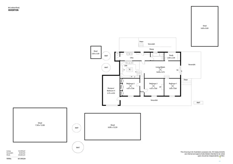 Floorplan of Homely rural property listing, 86 Lookout Road, Riverton SA 5412