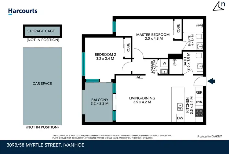 Floorplan of Homely apartment listing, 309B/56-58 Myrtle Street, Ivanhoe VIC 3079