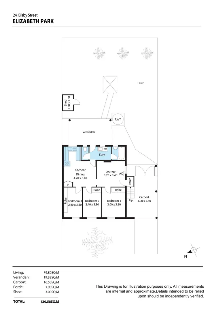 Floorplan of Homely semi-detached listing, 24 Kilsby Street, Elizabeth Park SA 5113