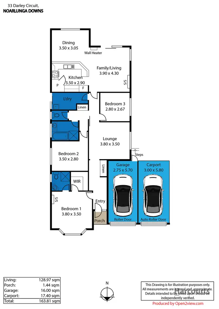 Floorplan of Homely house listing, 33 Darley Circuit, Noarlunga Downs SA 5168