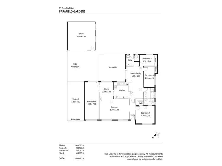 Floorplan of Homely house listing, 11 Grevillia Drive, Parafield Gardens SA 5107