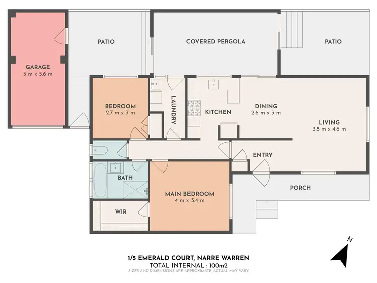 Floorplan of Homely house listing, 1/5 Emerald Court, Narre Warren VIC 3805