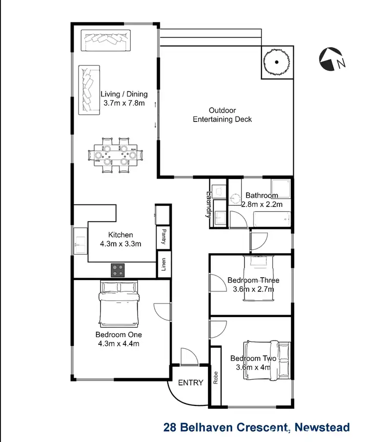 Floorplan of Homely house listing, 28 Belhaven Crescent, Newstead TAS 7250