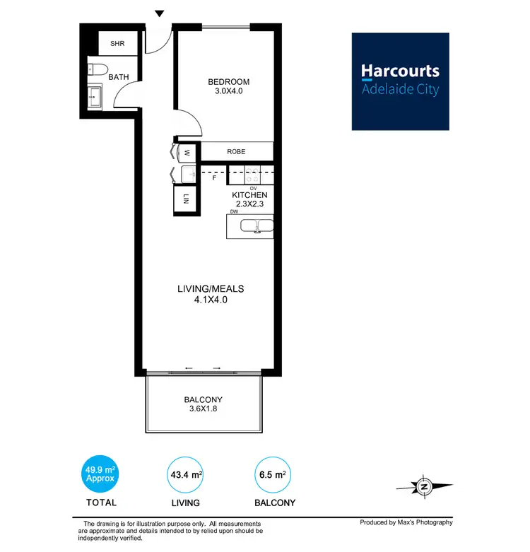 Floorplan of Homely apartment listing, 605/18 Surflen Street, Adelaide SA 5000