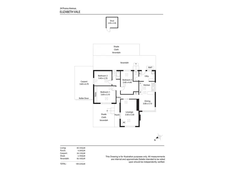 Floorplan of Homely house listing, 24 Prunus Avenue, Elizabeth Vale SA 5112