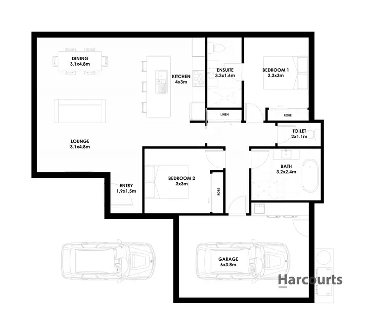Floorplan of Homely unit listing, 1/15 Tower Place, West Ulverstone TAS 7315