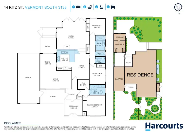 Floorplan of Homely house listing, 14 Ritz Street, Vermont South VIC 3133