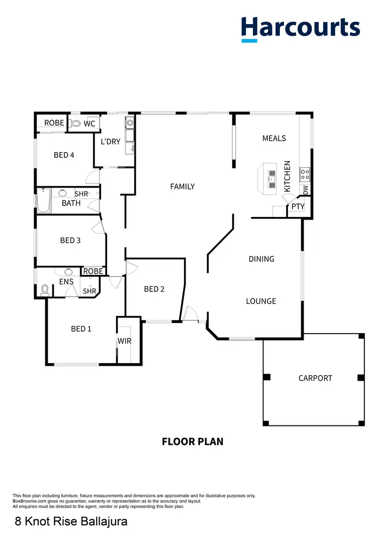 Floorplan of Homely house listing, 8 Knot Rise, Ballajura WA 6066