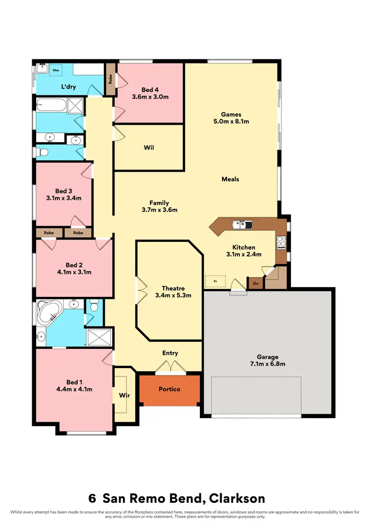 Floorplan of Homely house listing, 6 San Remo Bend, Clarkson WA 6030