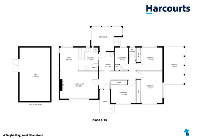 Floorplan of Homely house listing, 4 Tingha way, West Ulverstone TAS 7315