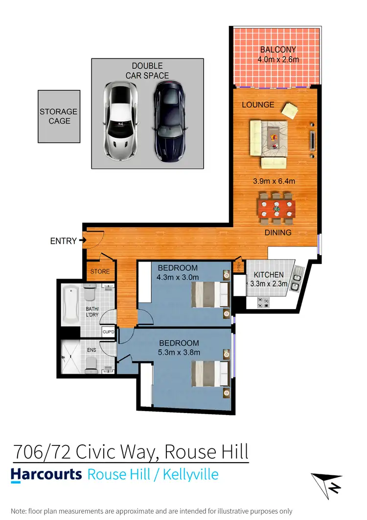Floorplan of Homely apartment listing, 706/72 Civic Way, Rouse Hill NSW 2155