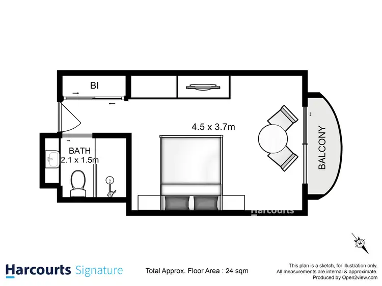 Floorplan of Homely unit listing, 218/156 Bathurst Street, Hobart TAS 7000
