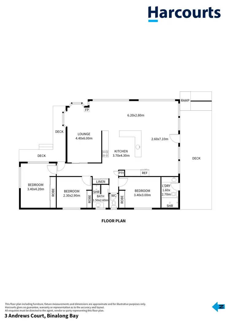Floorplan of Homely house listing, 3 Andrews Court, Binalong Bay TAS 7216