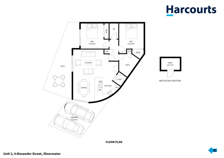 Floorplan of Homely unit listing, 2/4 Alexander Street, Shearwater TAS 7307