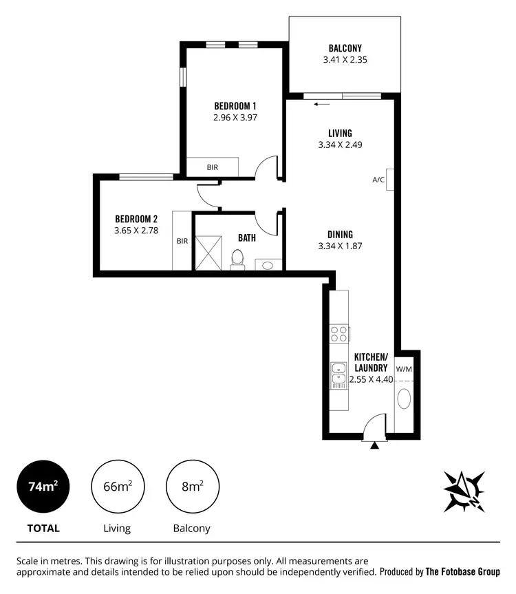 Floorplan of Homely apartment listing, 33/44-48 Metro Parade, Mawson Lakes SA 5095