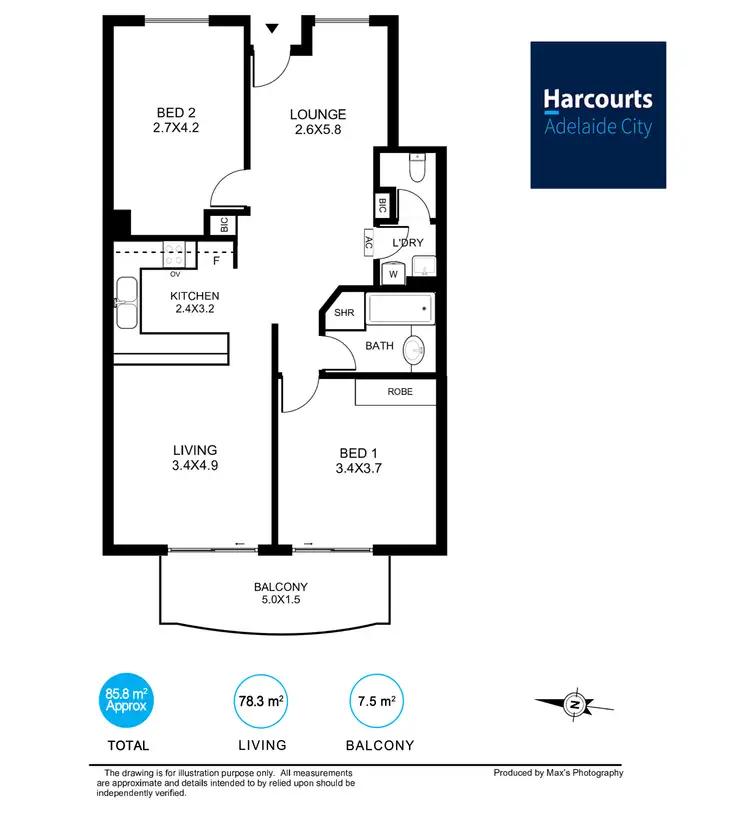 Floorplan of Homely unit listing, 49/177 Angas Street, Adelaide SA 5000