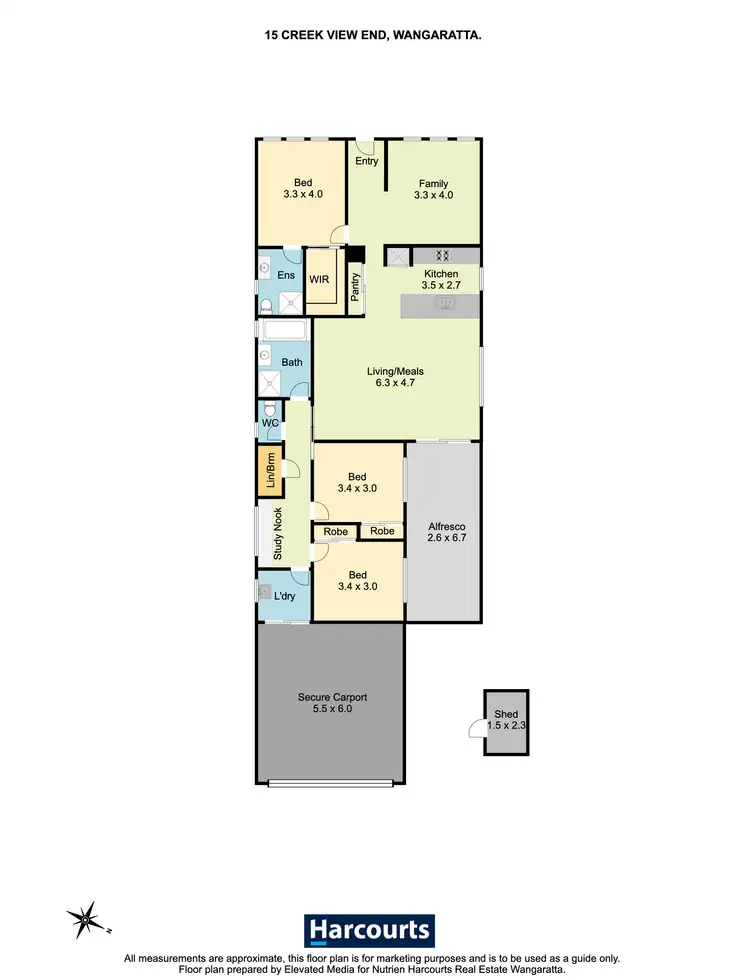 Floorplan of Homely house listing, 15 Creek View End, Wangaratta VIC 3677