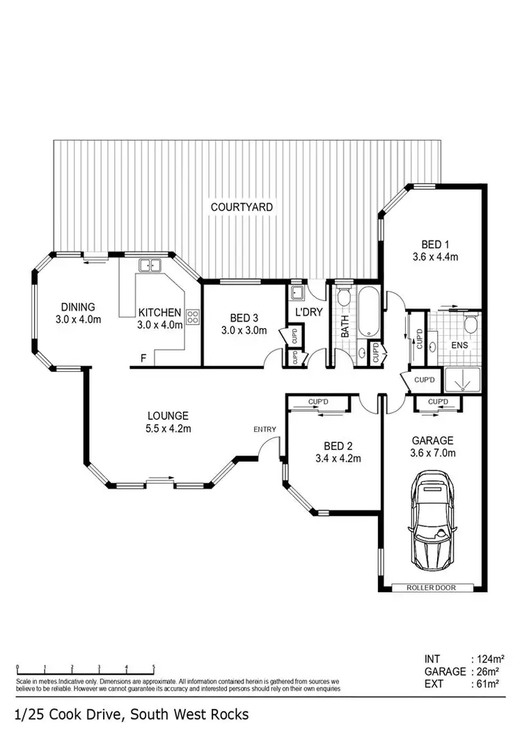 Floorplan of Homely semi-detached listing, 25 Cook Drive, South West Rocks NSW 2431