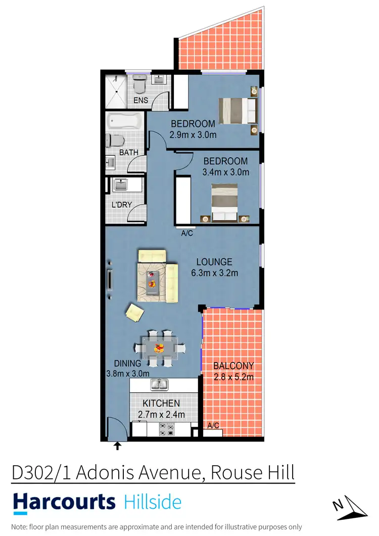 Floorplan of Homely apartment listing, D302/1 Adonis Avenue, Rouse Hill NSW 2155