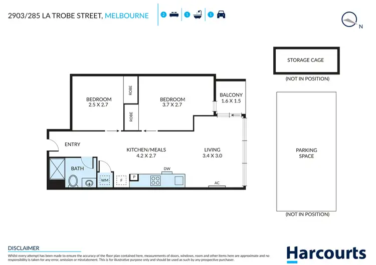 Floorplan of Homely house listing, 2903/285 La Trobe Street, Melbourne VIC 3000