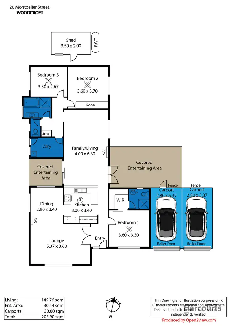 Floorplan of Homely house listing, 20 Montpelier Street, Woodcroft SA 5162