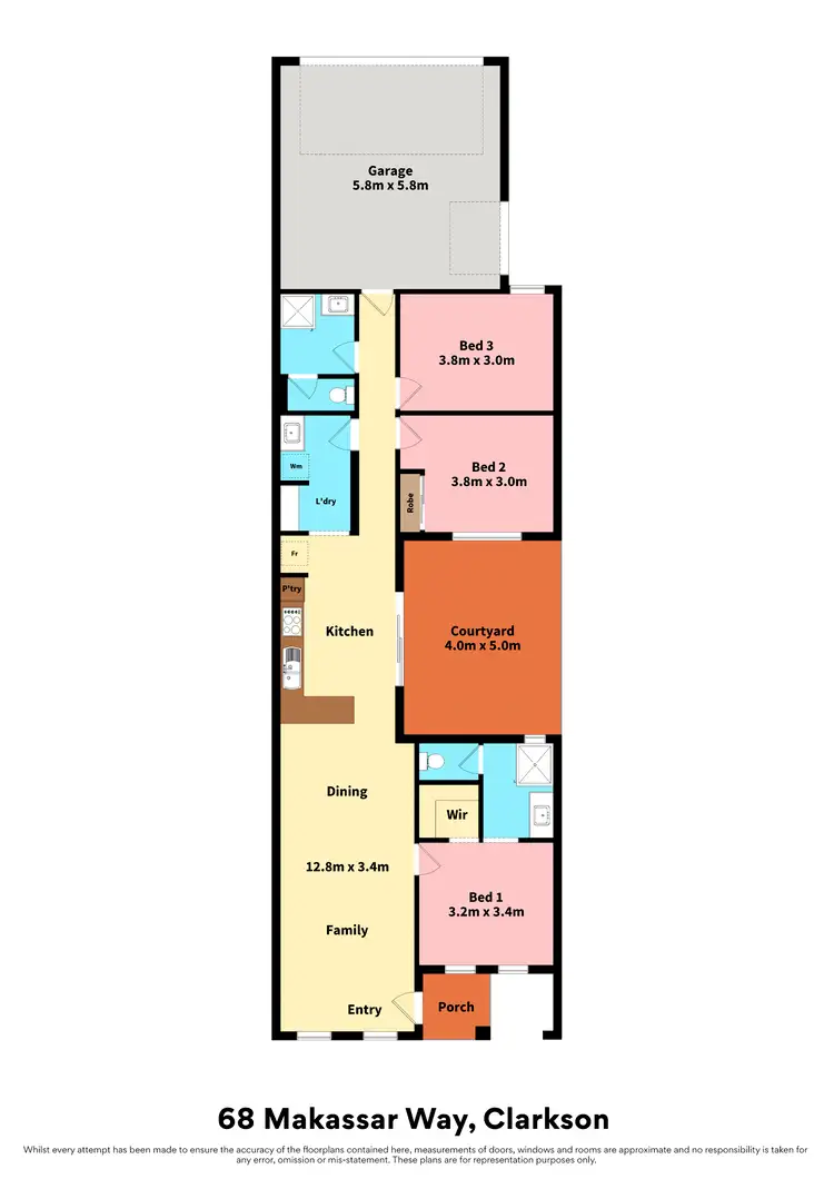 Floorplan of Homely house listing, 68 Makassar Way, Clarkson WA 6030