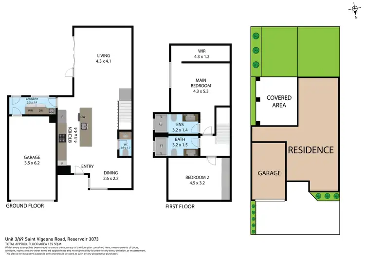 Floorplan of Homely townhouse listing, 3/69 St Vigeons Road, Reservoir VIC 3073