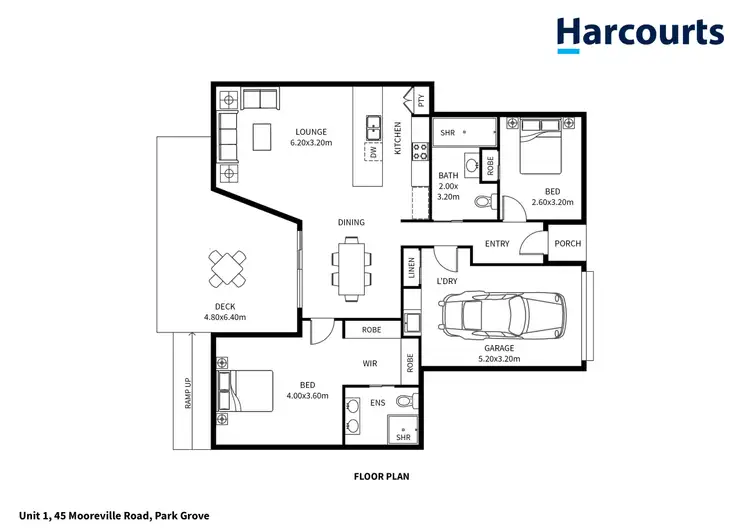 Floorplan of Homely house listing, 1/45 Mooreville Road, Shorewell Park TAS 7320