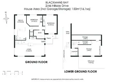Floorplan of Homely villa listing, 2/46 Hillside Drive, Blackmans Bay TAS