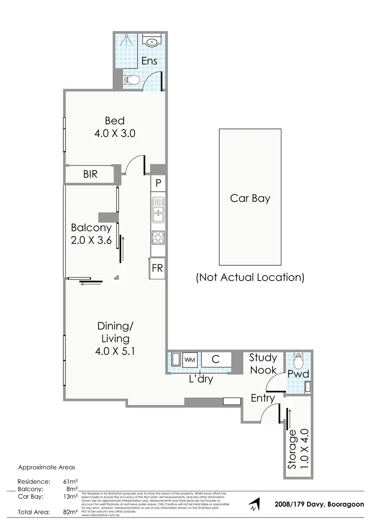 Floorplan of Homely apartment listing, 2008/179 Davy Street, Booragoon WA 6154
