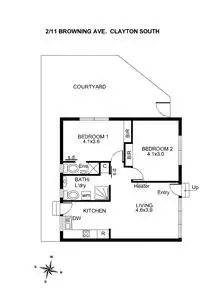 Floorplan of Homely unit listing, 2/11 Browning Avenue, Clayton South VIC 3169