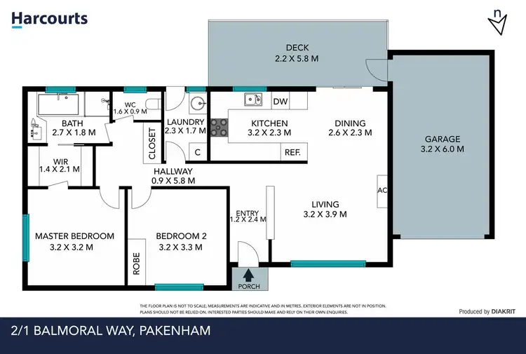 Floorplan of Homely unit listing, 2/1 Balmoral Way, Pakenham VIC 3810