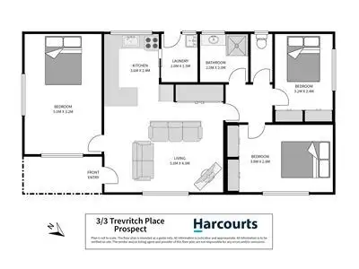 Floorplan of Homely unit listing, 3/3 Trevritch Place, Prospect TAS 7250