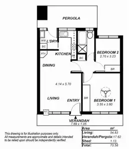 Floorplan of Homely unit listing, 2/65 Dudley Avenue, Daw Park SA