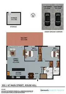 Floorplan of Homely unit listing, 502/47 Main Street, Rouse Hill NSW 2155