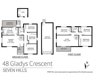 Floorplan of Homely house listing, 48 Gladys Cres, Seven Hills NSW 2147