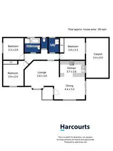 Floorplan of Homely unit listing, 3/65 Hutchins Street, Kingston TAS 7050