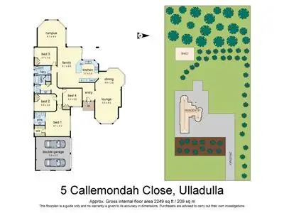 Floorplan of Homely house listing, 5 Callemondah Close, Narrawallee NSW 2539