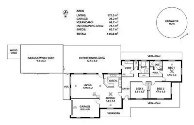 Floorplan of Homely rural property listing, 630 Harrogate Road, Harrogate SA 5244