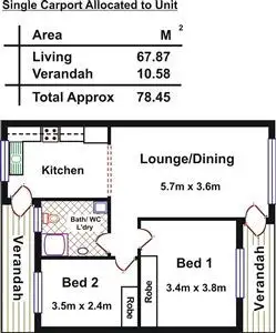Floorplan of Homely unit listing, 1/30 Nunyah Avenue, Park Holme SA 5043