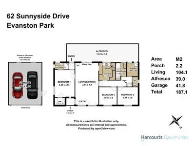 Floorplan of Homely house listing, 62 Sunnyside Drive, Evanston Park SA 5116