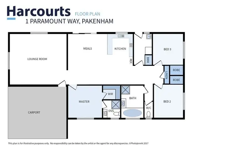 Floorplan of Homely house listing, 1 Paramount Way, Pakenham VIC 3810