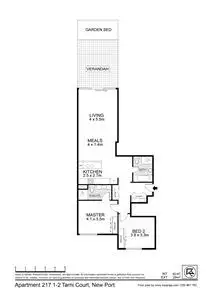 Floorplan of Homely apartment listing, 217/1-2 Tarni Court, New Port SA 5015