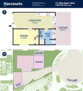 Floorplan of Homely unit listing, 1/1 Clive Court, Corio VIC 3214