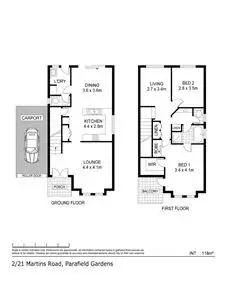 Floorplan of Homely townhouse listing, 2/221 Martins Road, Parafield Gardens SA 5107