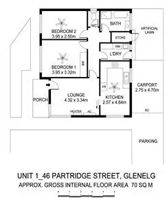 Floorplan of Homely unit listing, 1/46 Partridge St, Glenelg SA 5045