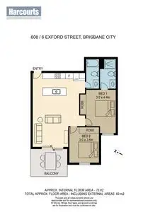 Floorplan of Homely unit listing, 608/6 Exford Street, Brisbane City QLD 4000